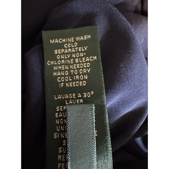 Ralph Lauren Dress 16 Magenta Sides Navy Blue Stretch Church Career Party - Picture 12 of 12